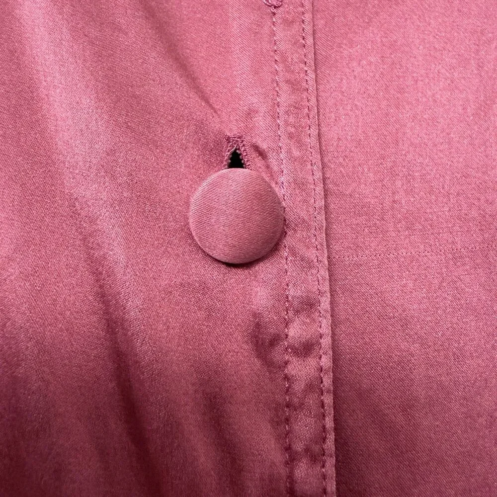 Vintage 90s Victorias Secret Gold Label 100% Silk Mauve Sleep Shirt Size Large - Picture 7 of 10